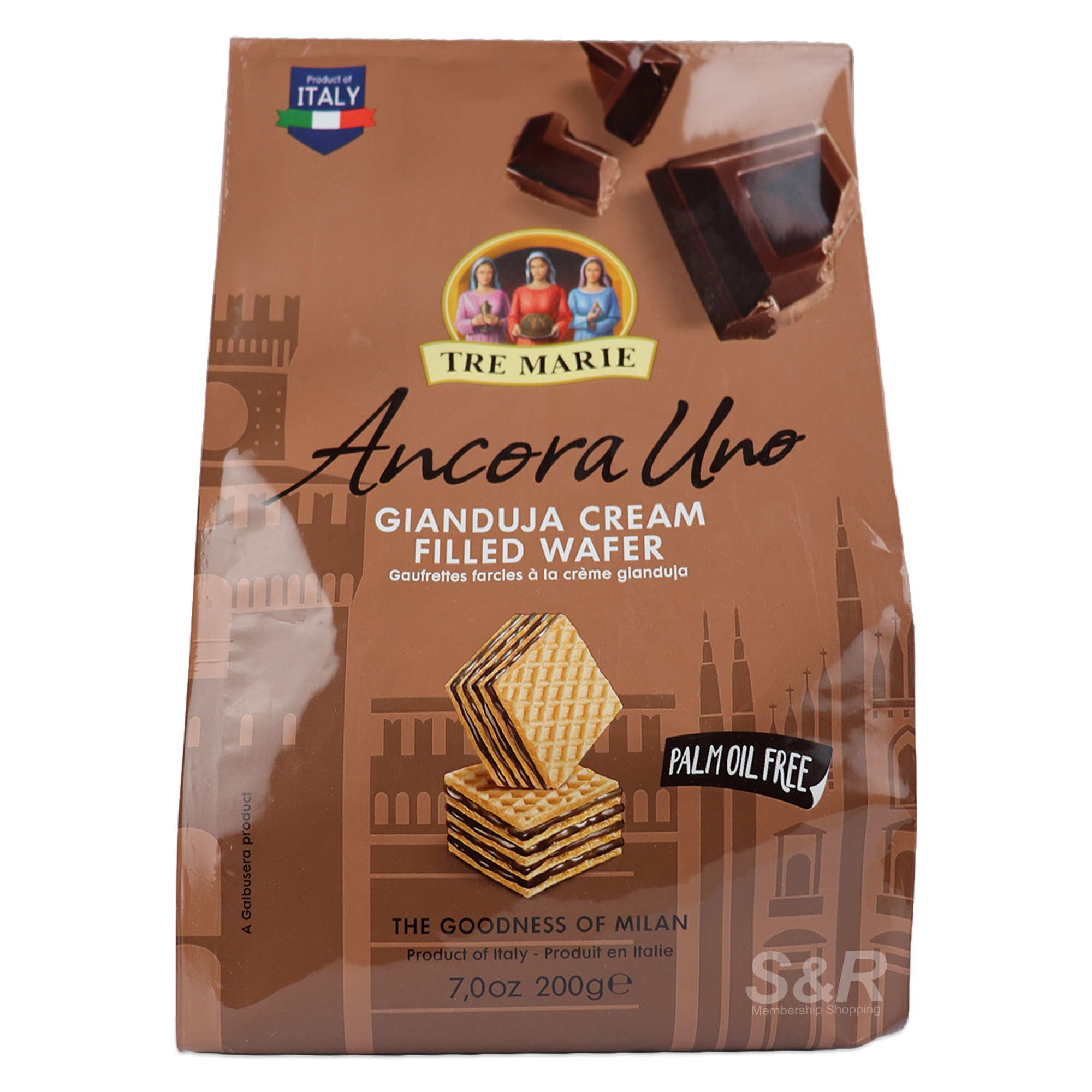 Tre Marie Ancora Uno Gianduja Cream Filled Wafer 200g Tre Marie Ancora Uno Gianduja Cream Filled Wafer 200g
